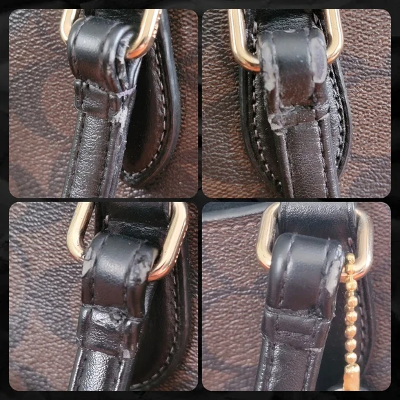 Coach CH488 Darcie Carryall Black Brown Signature Canvas Leather Satchel Bag - Picture 15 of 16